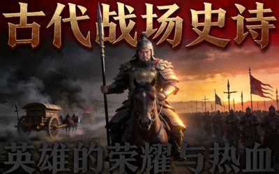 历史战争史诗海报 - 古代战场重现与英雄人物