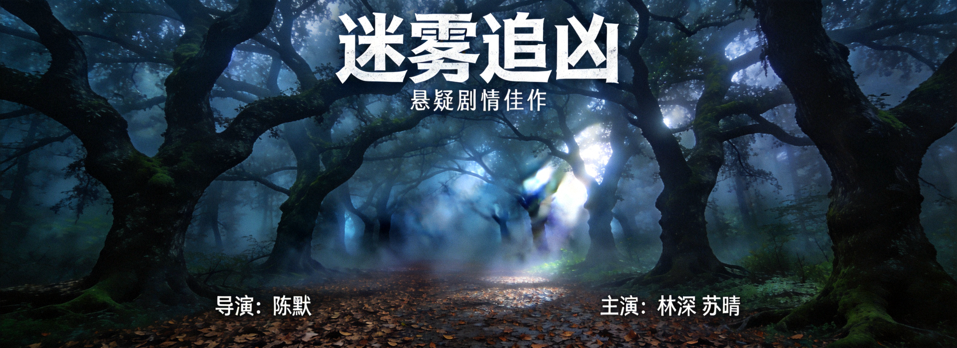 悬疑剧情佳作海报 - 迷雾森林中的神秘光影